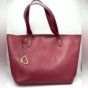 Lauren Ralph Lauren Burgundy Leather Tote ✔️Authentic! EUC